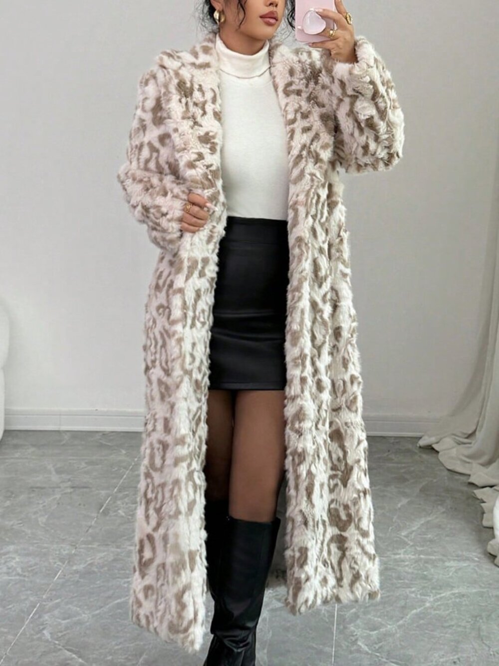 Mocha Brown Casual Women's Regular Fit Long Coat - Picture 1 of 6